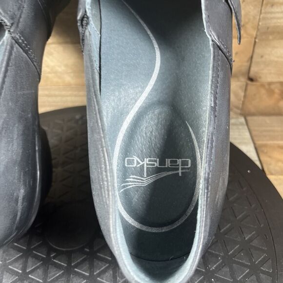 Dansko Womens Size US 8.5-9 EU 39 Leather Black Tamara Buckle Slip On Heel Shoe - Picture 6 of 10